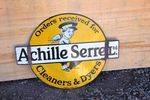 Achille Serrel Cleaners Double Sided Enamel Sign