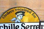 Achille Serrel Cleaners Double Sided Enamel Sign