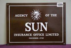 Agency of The Sun Insurance Office Limited  Enamel Sign 