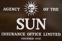 Agency of The Sun Insurance Office Limited  Enamel Sign 