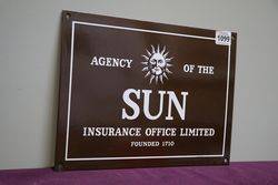 Agency of The Sun Insurance Office Limited  Enamel Sign 