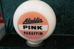 Aladdin Pink Paraffin Original Glass Petrol Pump Advertising Globe  