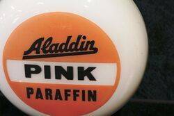 Aladdin Pink Paraffin Original Glass Petrol Pump Advertising Globe  