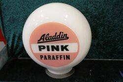 Aladdin Pink Paraffin Original Glass Petrol Pump Advertising Globe  