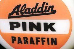 Aladdin Pink Paraffin Original Glass Petrol Pump Advertising Globe  