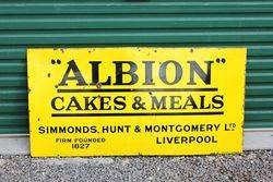 Albion Cakes and Meals Enamel Advertising Sign