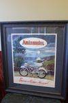 Ambassador Motorcycles Framed Shop Display Card