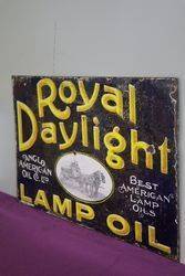Anglo American Oil Co Royal Daylight Lamp Oil Double Sided Enamel Sign  