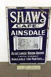 Antique + Rare Shaws Cafe Pictorial Enamel Sign