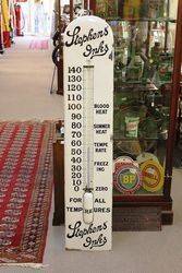 Antique 5ft Enamel Stephens Ink Advertising Thermometer