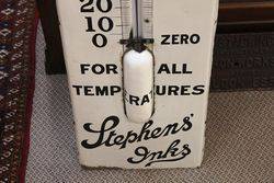 Antique 5ft Enamel Stephens Ink Advertising Thermometer