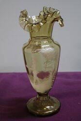 Antique Amber Glass Mary Gregory Vase 
