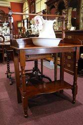 Antique Australian Cedar Washstand With Jug + Basin 