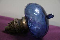 Antique Blue Glass Font With Original Single Burner  