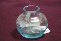 Antique Blue Glass Mary Gregory Small Ball Vase 