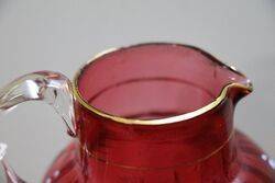 Antique Bohemian Ruby Glass Jug 