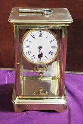 Antique Brass Crystal Regulator With Mercury Pendulum Carraige Clock