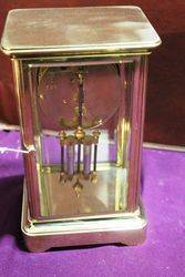 Antique Brass Crystal Regulator With Mercury Pendulum Carraige Clock