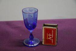 Antique Bristol Blue Mary Gregory 2 Glasses 