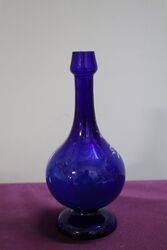 Antique Bristol Blue Mary Gregory Bottle Vase  