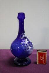 Antique Bristol Blue Mary Gregory Bottle Vase  