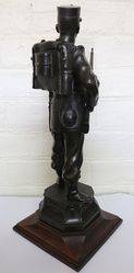 Antique Bronze Military Figure on Wooden Base 