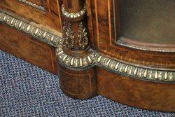 Antique Burr Walnut 4 Door Credenza 