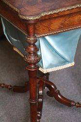 Antique Burr Walnut Sewing Table 