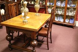 Antique C19th Dutch Drawer Leaf Refectory Table 