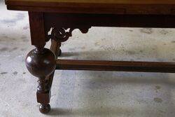 Antique C19th Dutch Drawer Leaf Refectory Table 