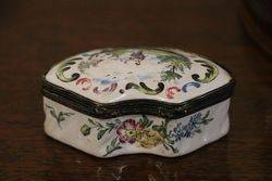 Antique C19th French Veuve Perrin Faience Snuff Trinket Box  