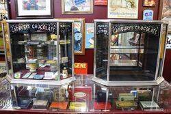 Antique Cadbury+96s Metal Bound Three Sided Shop Display Cabinet