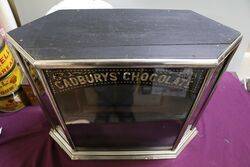 Antique Cadburyand96s Metal Bound Three Sided Shop Display Cabinet