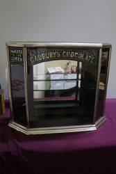 Antique Cadburyand96s Metal Bound Three Sided Shop Display Cabinet