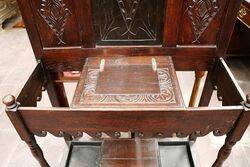 Antique Carved Oak Hallstand Complete with Drip Trays 