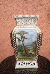 Antique Continental Hand Painted Vase C1870 