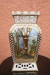 Antique Continental Hand Painted Vase C1870 
