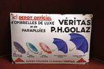 Antique Convex Umbrella Pictorial Enamel Sign