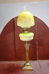 Antique Corinthian Column Oil Lamp Converted to Electric 