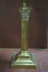Antique Corinthian Column Oil Lamp Converted to Electric 