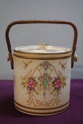 Antique Crown Devon Biscuit Barrel Fielding B C1915  