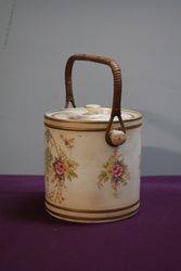 Antique Crown Devon Biscuit Barrel Fielding B C1915  