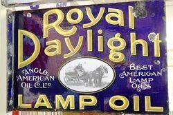 Antique Daylight Part Pictorial Double Sided Enamel Sign 