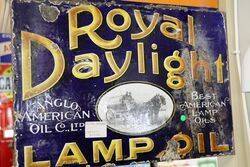 Antique Daylight Part Pictorial Double Sided Enamel Sign 