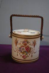 Antique Devon Ware Biscuit Barrel Spring Pattern Fielding C1915 