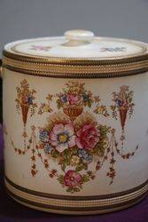 Antique Devon Ware Biscuit Barrel Spring Pattern Fielding C1915 