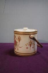 Antique Devon Ware Biscuit Barrel Spring Pattern Fielding C1915 