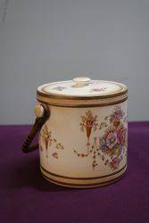 Antique Devon Ware Biscuit Barrel Spring Pattern Fielding C1915 