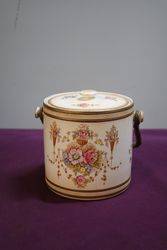 Antique Devon Ware Biscuit Barrel Spring Pattern Fielding C1915 