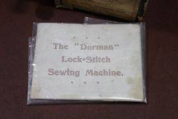 Antique Dorman Lock Stitch Sewing Machine C1890